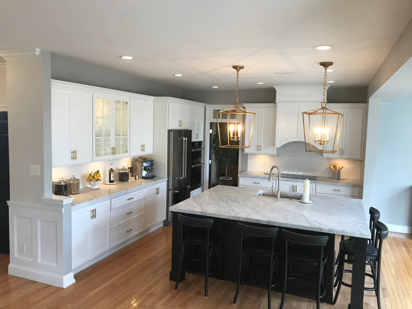 Golden oak, opened up in white — the finished result by Mac Kitchens